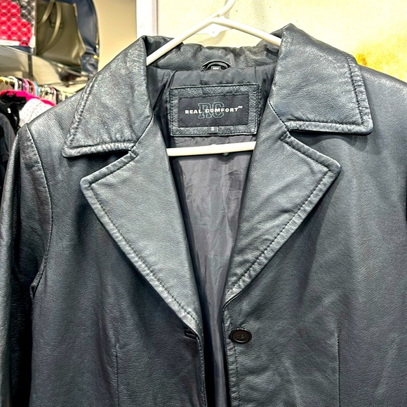 RC black leather jacket